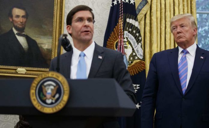 Mark Esper and Donald Trump