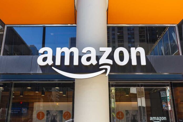shutterstock_2374396485.jpg featured image Amazon storefront with recognizable logo and glass windows