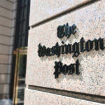 Washington Post building exterior signage with logo