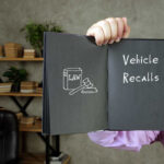 Book with Vehicle Recalls and law symbol