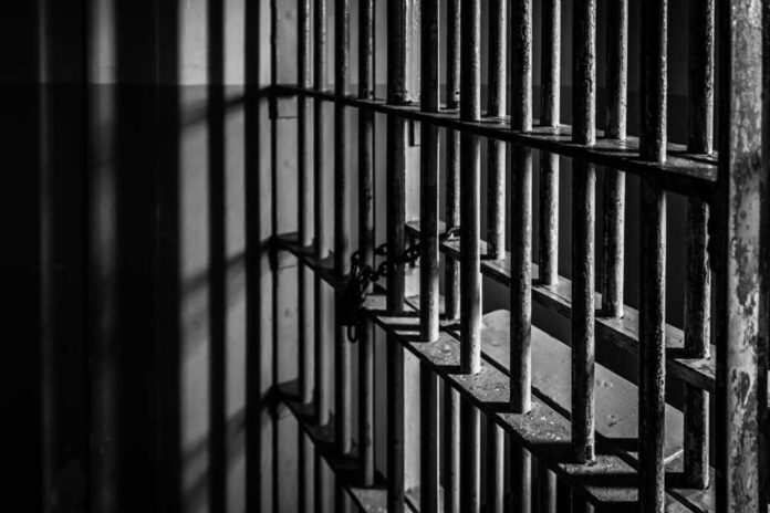 shutterstock_7243457533.jpg featured image Rusty prison cell bars in dim lighting.