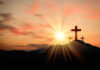 Three crosses on a hill