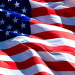 USA flag waving in the wind.