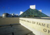 Rock and Roll Hall of Fame entrance and building.