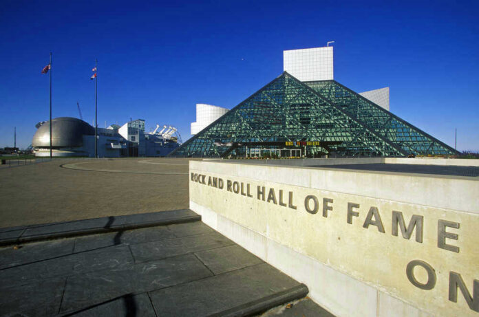 Rock and Roll Hall of Fame entrance and building.