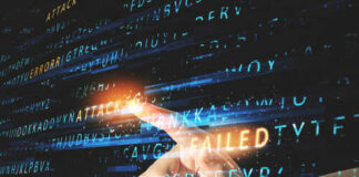 A hand pointing at a glowing error message in a digital environment