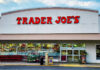 Trader Joes storefront with shopping carts outside