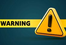 Yellow warning sign with an exclamation mark