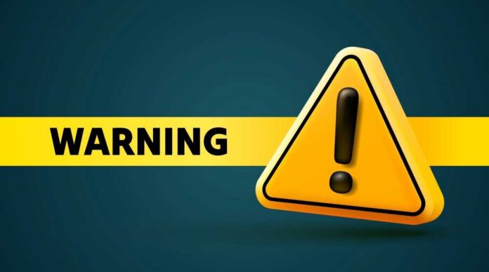 Yellow warning sign with an exclamation mark