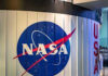 NASA sign with USA in the background.