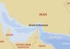 Map showing the Strait of Hormuz and surrounding countries