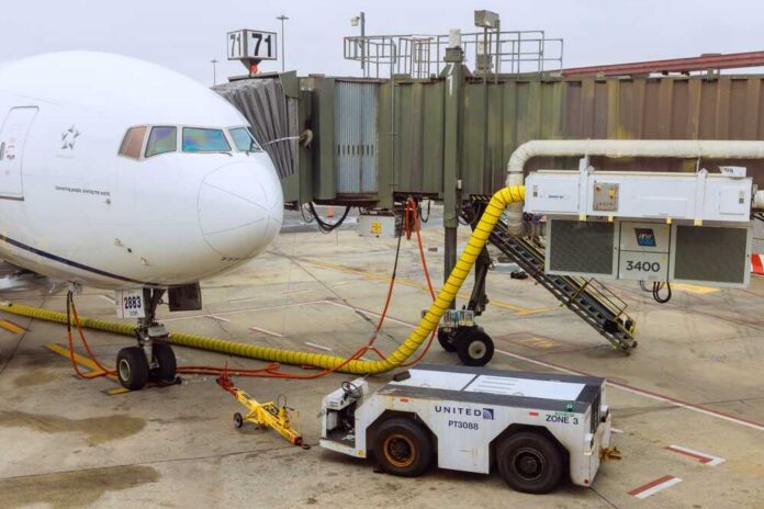 30,October,2023,Ewr,Newark,Nj,Us,United,Airlines,Aircraft Airplane parked at the gate with boarding bridge and ground equipment
