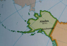 Map highlighting Alaska and Anchorage location