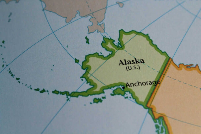 Map highlighting Alaska and Anchorage location