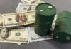 Emergency Oil Cushion VANISHING Fast Green oil barrels on US dollar bills