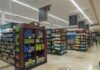 Walmart Spread Flagged — Hidden Danger Found Interior view of a grocery store aisle with shelves of food and beverages