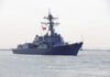VIDEO: Cartel Boat Vaporized — Eastern Pacific Shock Naval destroyer with crew on deck sailing in open water