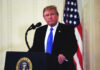 Trump’s Power Player Walks Mid-Investigation Donald Trump speaking at podium.