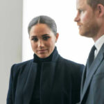 Security Scare Upends Harry, Meghan’s Plan Meghan Markle and Prince Harry in formal attire looking serious.