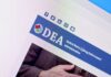 DEA website header on a computer screen