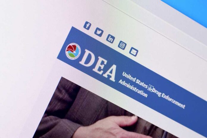 DEA website header on a computer screen