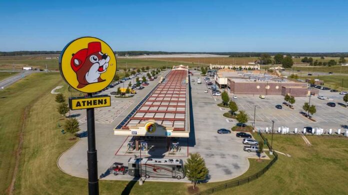 Buc-ee's store sign featuring a beaver mascot